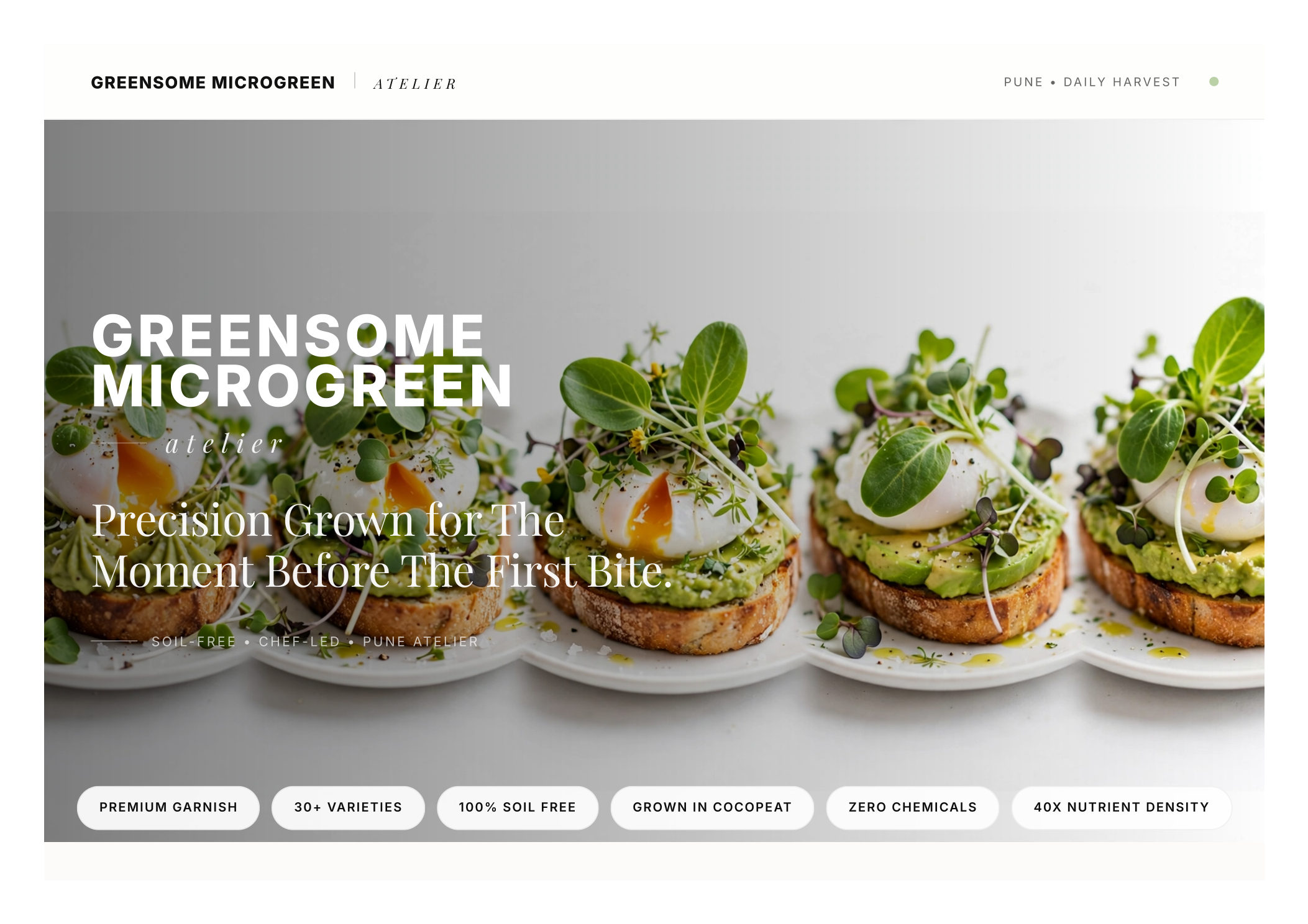 Greensome Atelier brochure page 1 — Cover
